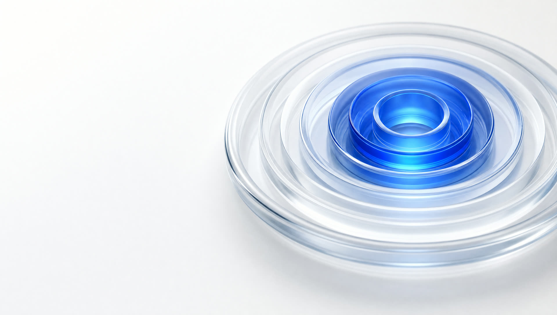 Concentric rings of glass, like the layers of a vault